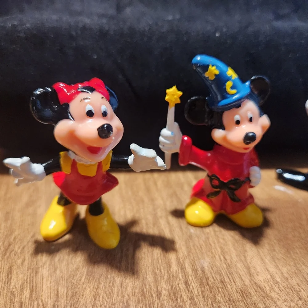 1980s Vintage Disney Magical Friends Figurine Set - Red, Yellow, Blue